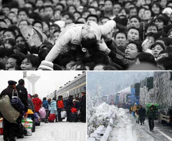 图6：2008年初，南方雪灾