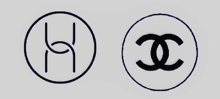 华为申请商标（左）与香奈儿申请商标（右）对比