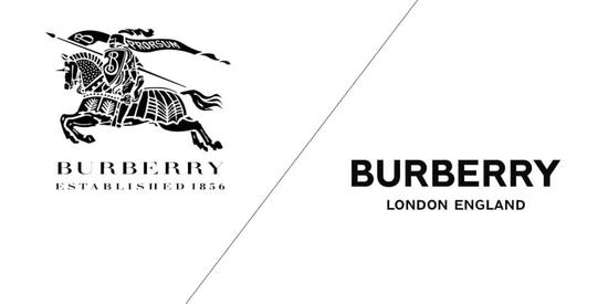 △Burberry在2018年更新的logo变得更加扁平化了。